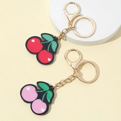 New Acrylic Simulation Fruit Cherry Keychain