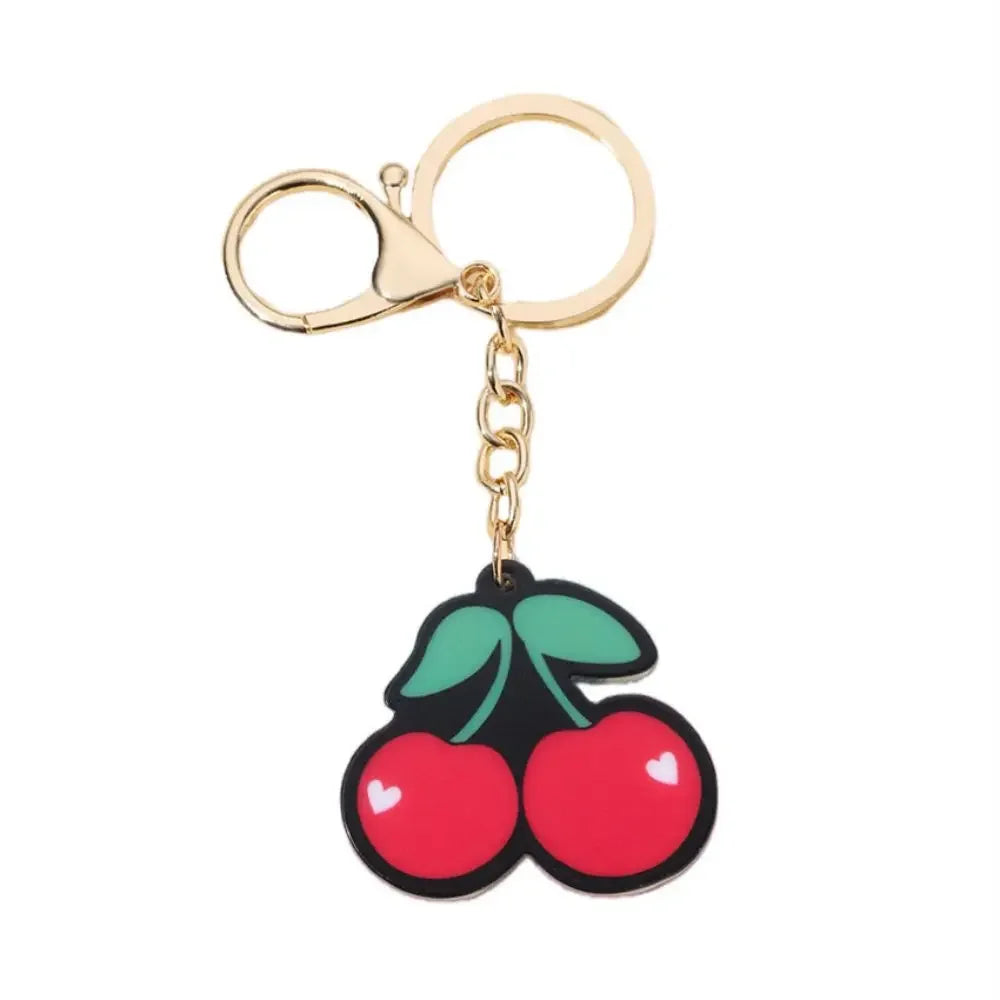 New Acrylic Simulation Fruit Cherry Keychain