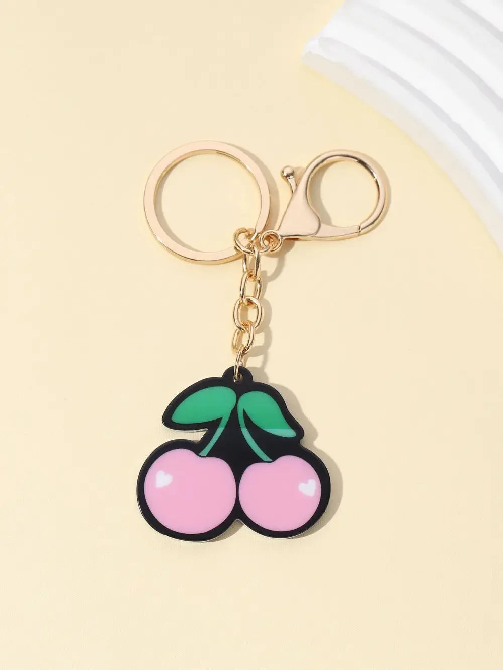 New Acrylic Simulation Fruit Cherry Keychain