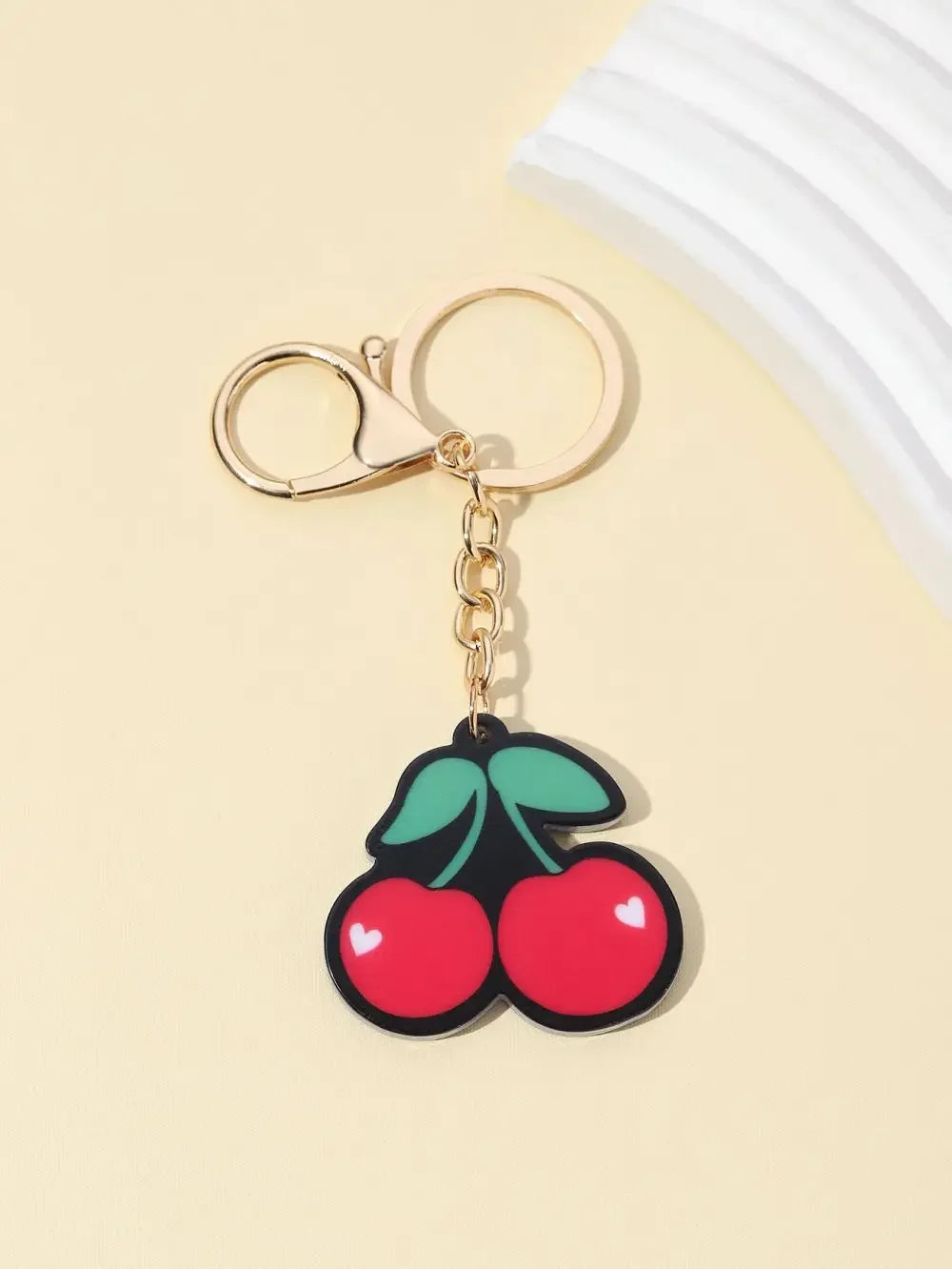 New Acrylic Simulation Fruit Cherry Keychain