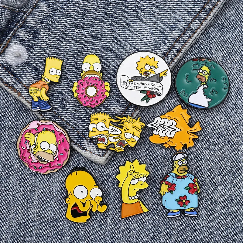 Funny Animated Sitcom Alloy Enamel Brooch