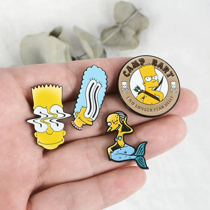 Funny Animated Sitcom Alloy Enamel Brooch