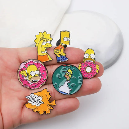 Funny Animated Sitcom Alloy Enamel Brooch