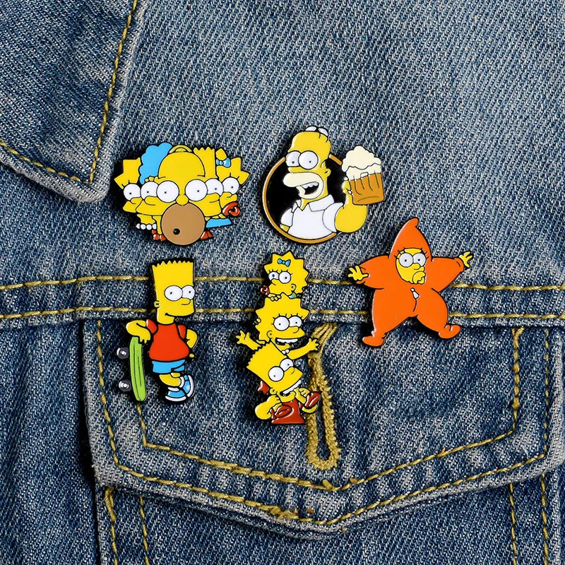 Funny Animated Sitcom Alloy Enamel Brooch