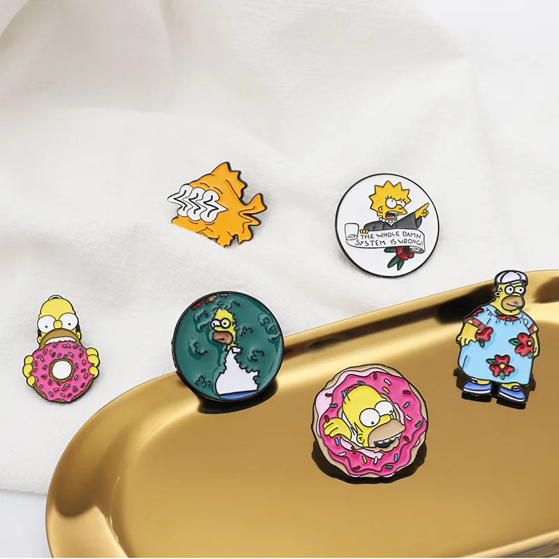 Funny Animated Sitcom Alloy Enamel Brooch