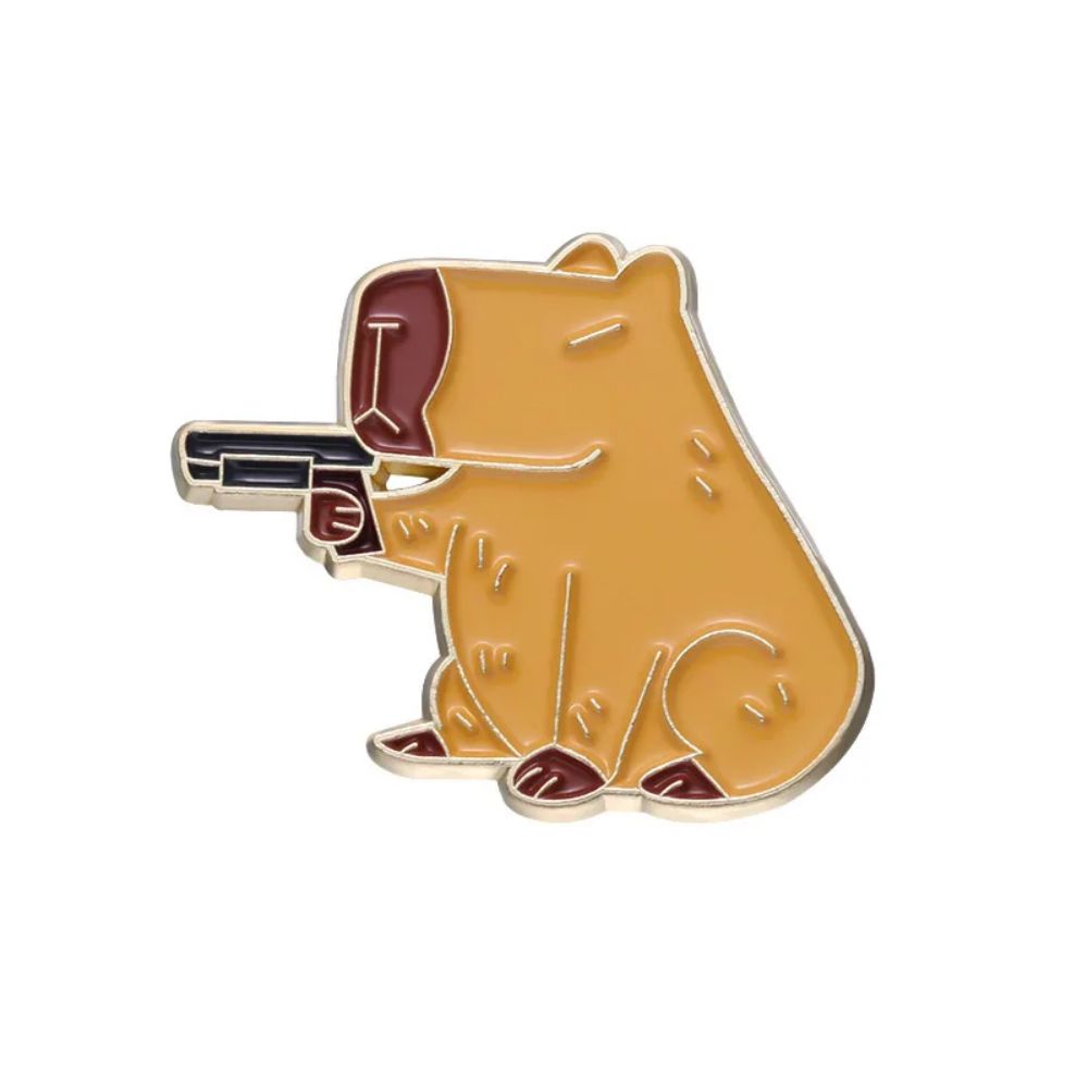 Funny Capybara Animal Brooches with Turtle Crocodile Pelican