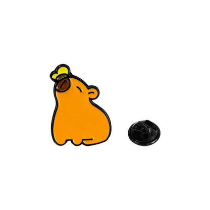 Funny Capybara Animal Brooches with Turtle Crocodile Pelican