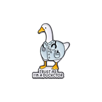Funny Doctor Animal Pun Lapel Brooches