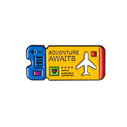 Travel Boarding Pass 2pcs Lapel Brooches