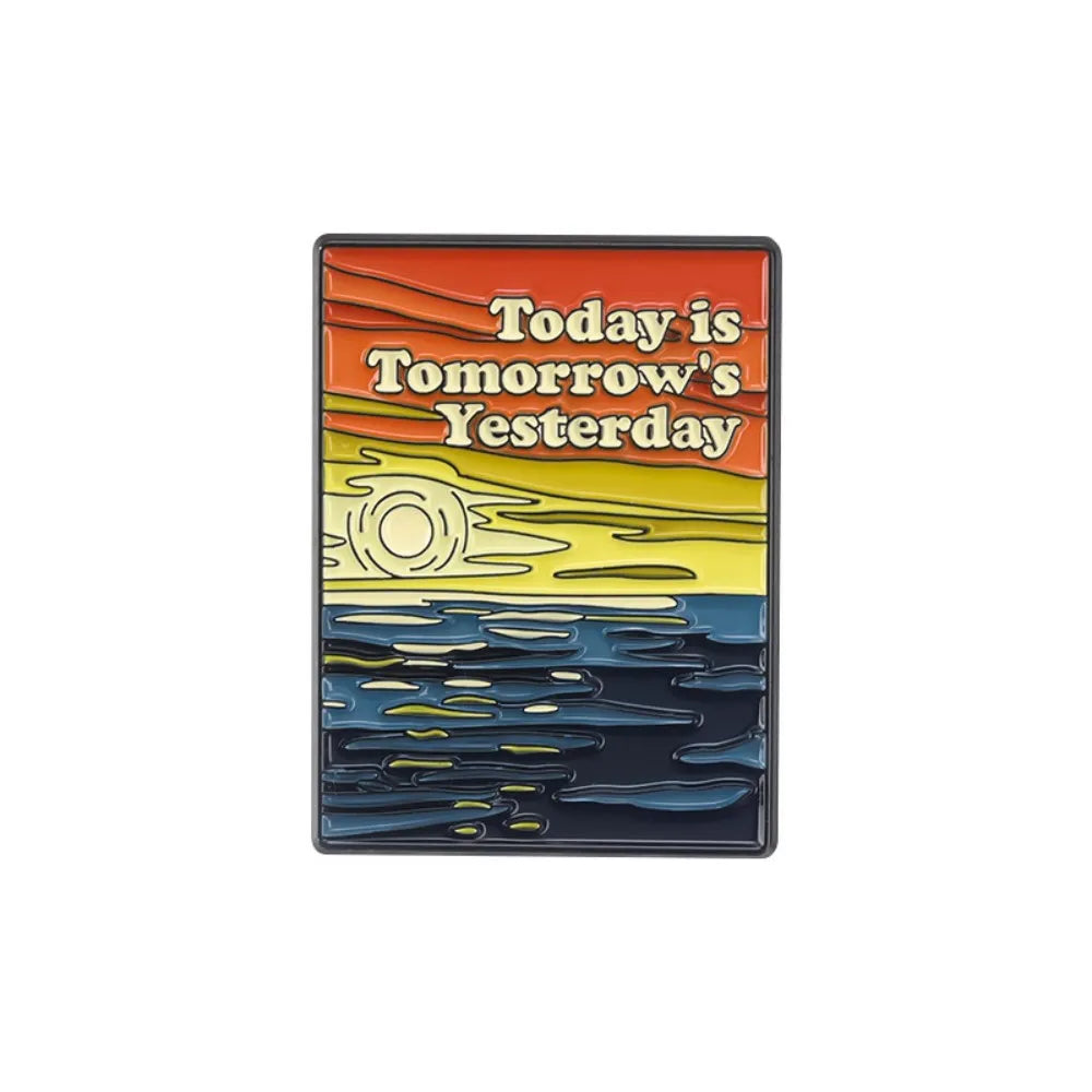 Aesthetic Landscape & Funny Avocado Burger Lapel Brooches