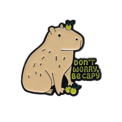 Funny Capybara Animal Brooches with Turtle Crocodile Pelican
