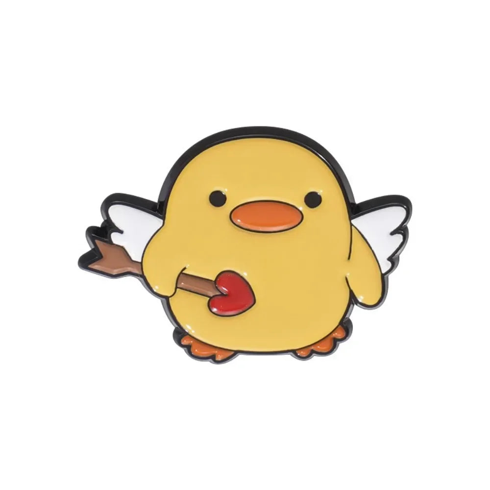 Quirky Yellow Duck Character Brooches