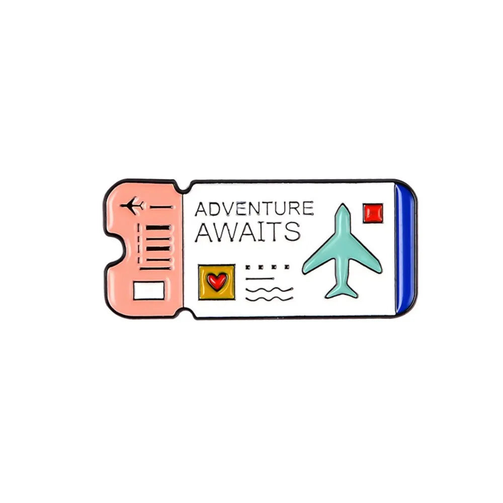 Travel Boarding Pass 2pcs Lapel Brooches