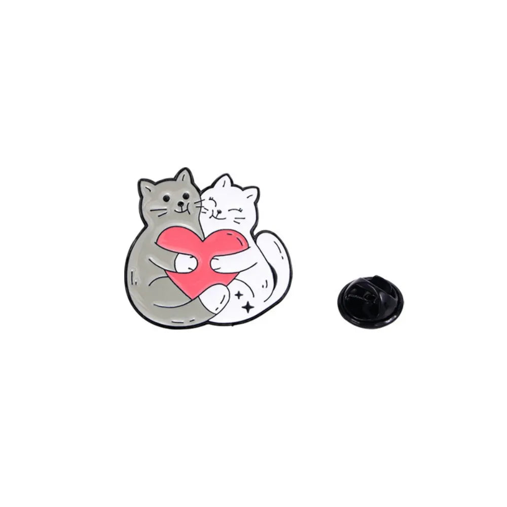 Kawaii Hugging Pet Lapel Brooches