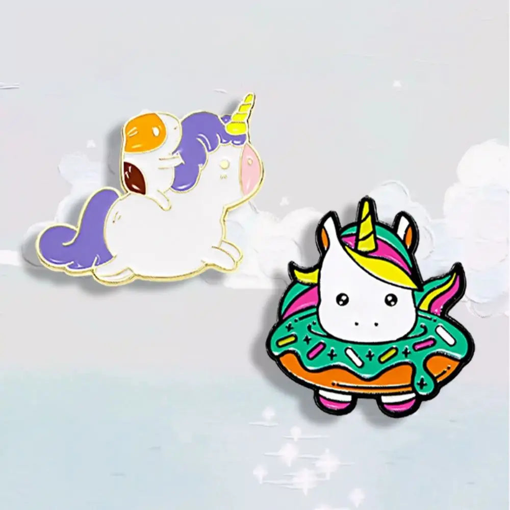 Kawaii Rainbow Unicorn Lapel Brooches Pack