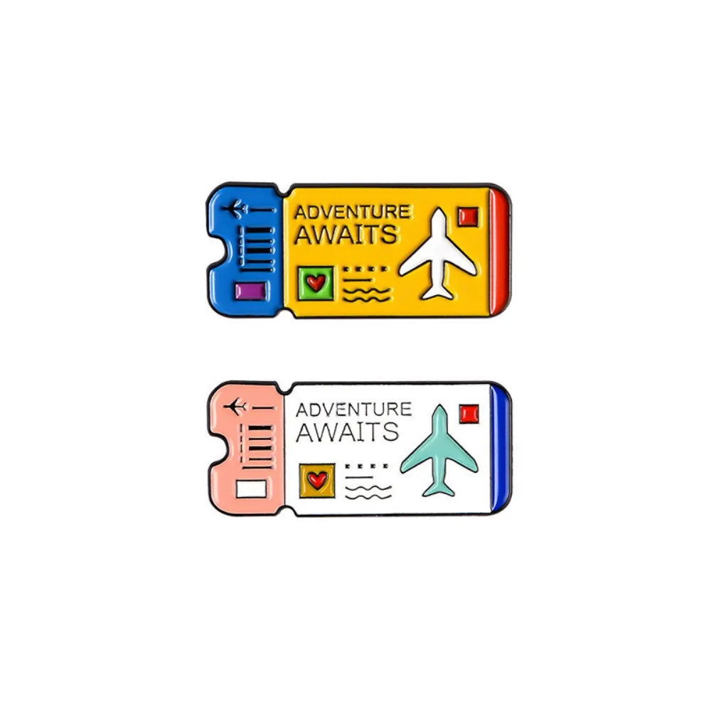 Travel Boarding Pass 2pcs Lapel Brooches