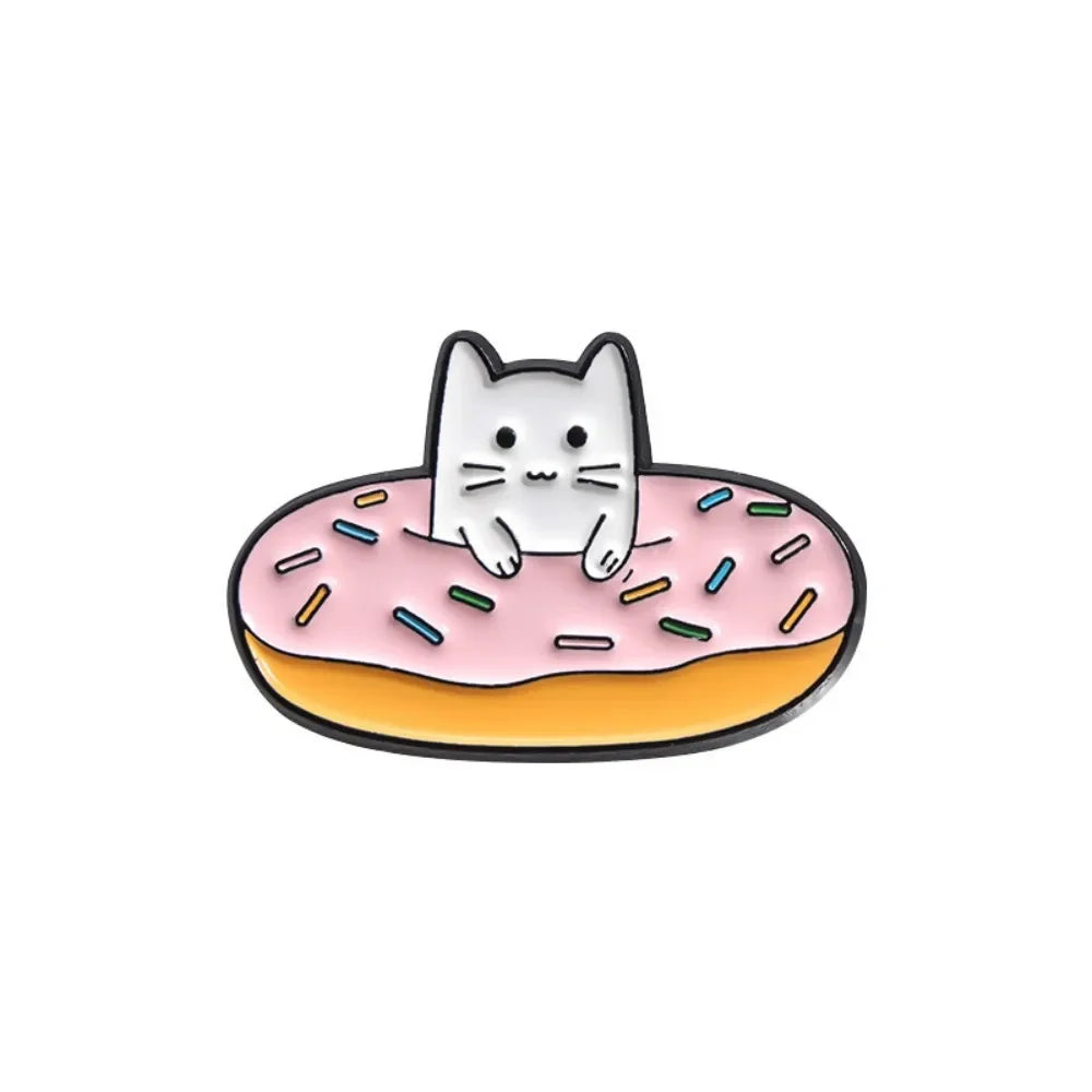 Food Lover Cat Brooch Collection