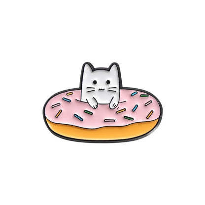 Food Lover Cat Brooch Collection
