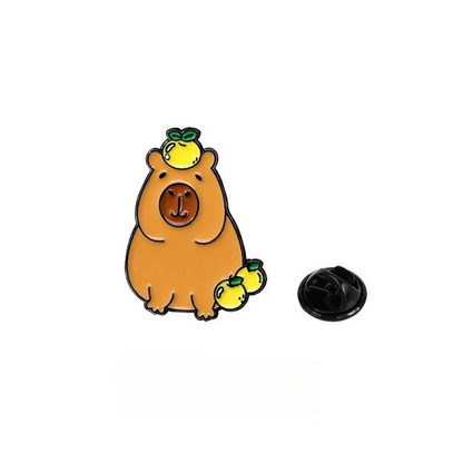 Funny Capybara Animal Brooches with Turtle Crocodile Pelican