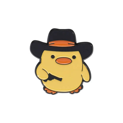 Quirky Yellow Duck Character Brooches