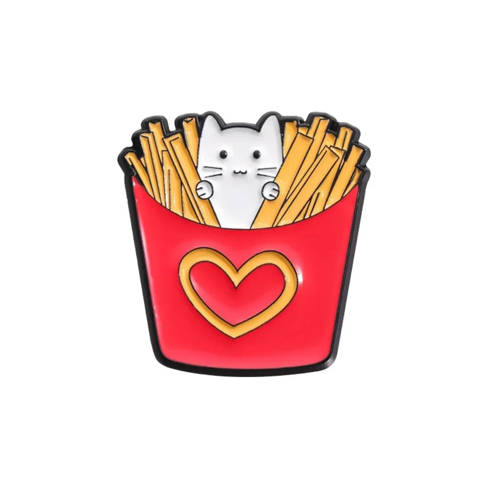 Food Lover Cat Brooch Collection