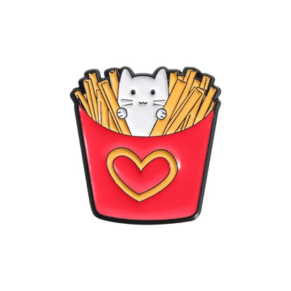 Food Lover Cat Brooch Collection