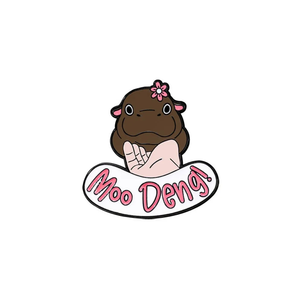 Viral Baby Hippopotamus Cartoon Lapel Brooches