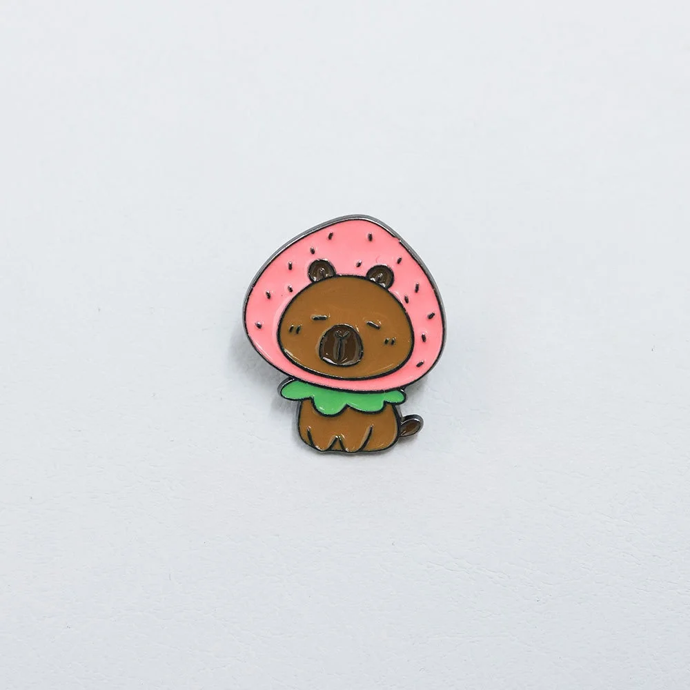 Funny Capybara Animal Brooches with Turtle Crocodile Pelican