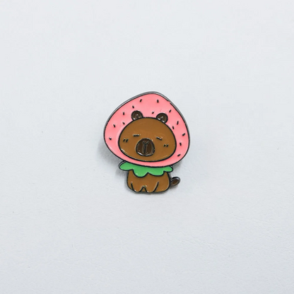 Funny Capybara Animal Brooches with Turtle Crocodile Pelican