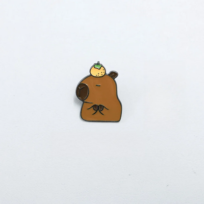Funny Capybara Animal Brooches with Turtle Crocodile Pelican