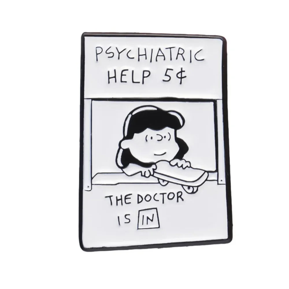 5¢ Therapy Booth Enamel Brooch
