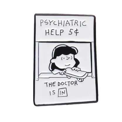5¢ Therapy Booth Enamel Brooch