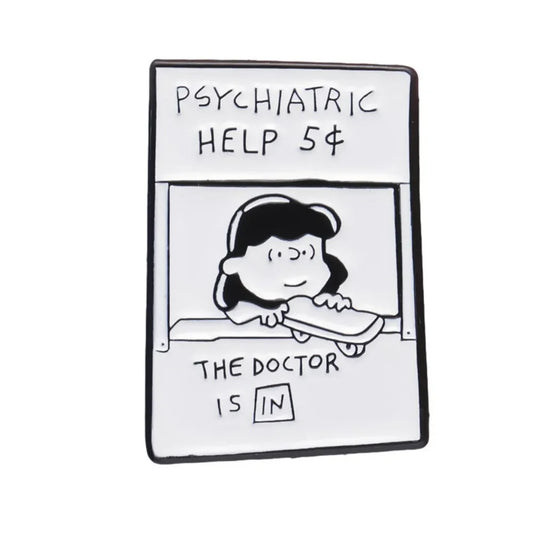 5¢ Therapy Booth Enamel Brooch