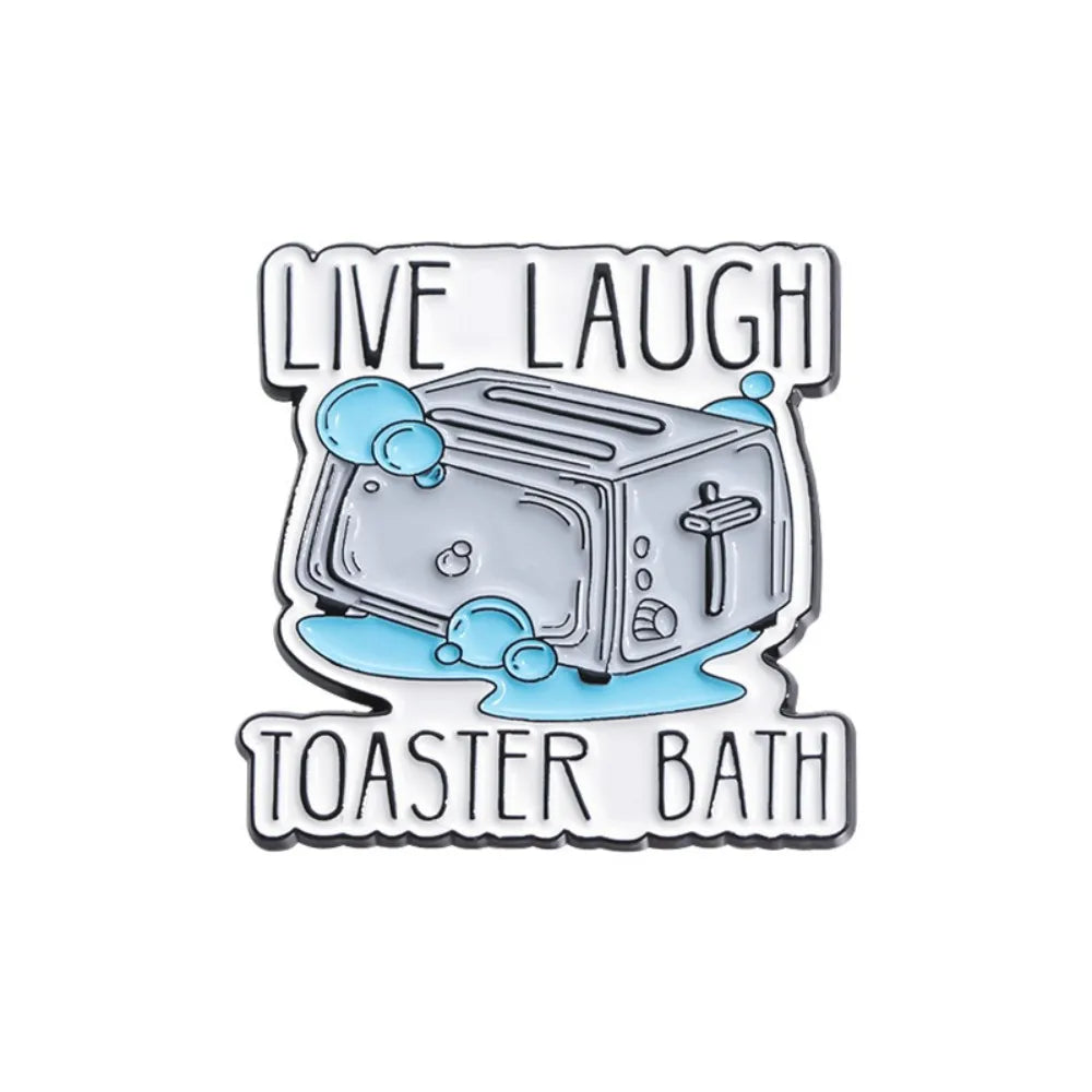 Dark Humor Toaster Bath Meme Lapel Brooch