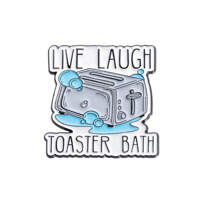 Dark Humor Toaster Bath Meme Lapel Brooch