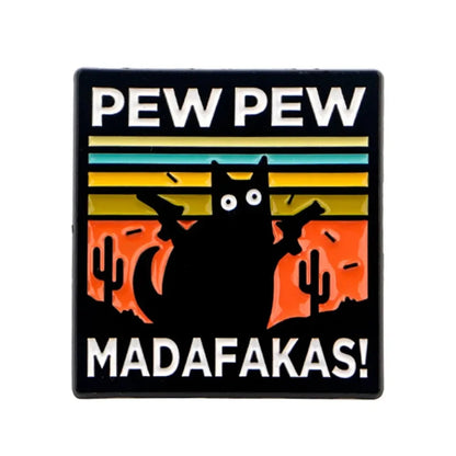Sarcastic Black Cat Enamel Brooch