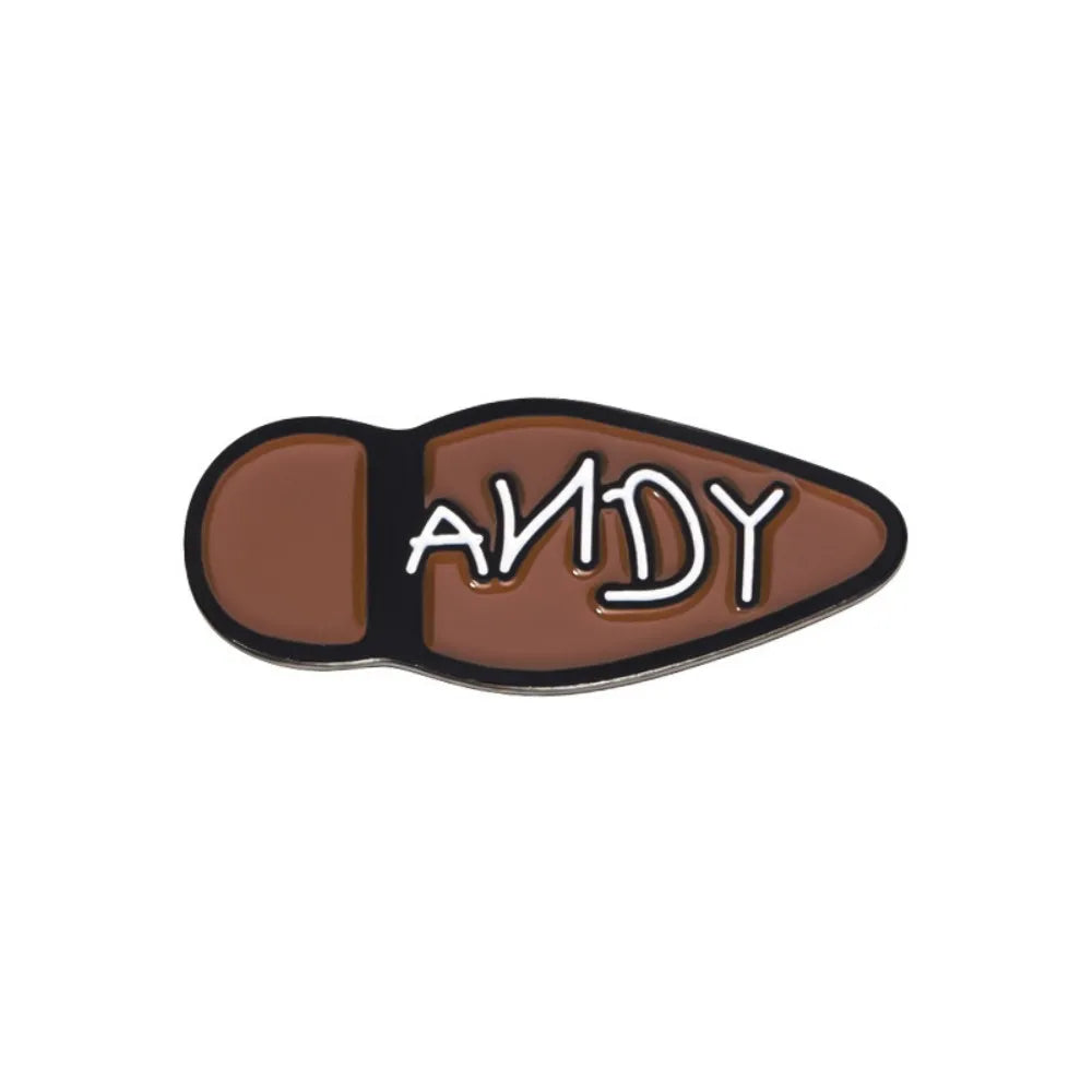 Buzz Woody Andy Name Foot Print Lapel Brooches
