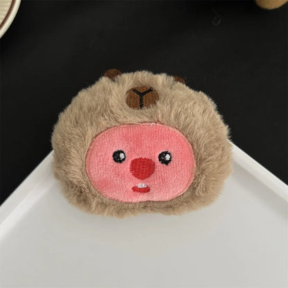 Capybara Plush Enamel Brooch Set
