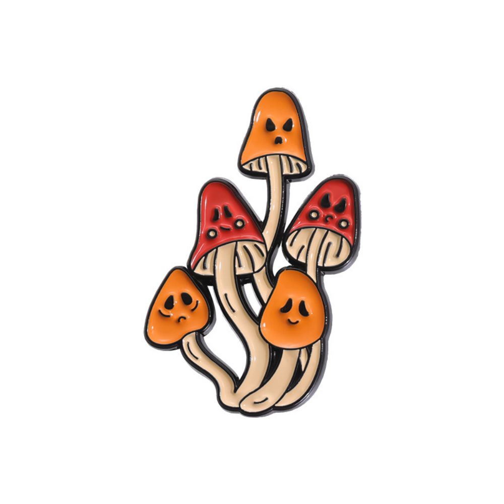 Cute Ghost Face Fall Mushroom Lapel Brooches Pack