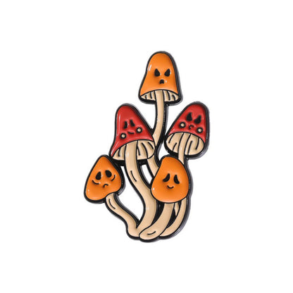 Cute Ghost Face Fall Mushroom Lapel Brooches Pack