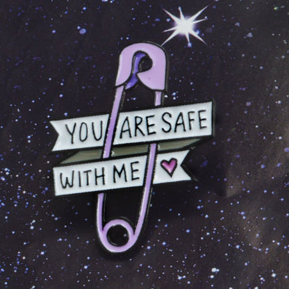 Sweet Love Quote Ribbon Safety Pin Lapel Brooch