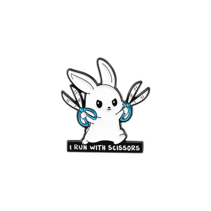 Funny Rabbit Cat Dog Meme Quote Lapel Brooches Pack