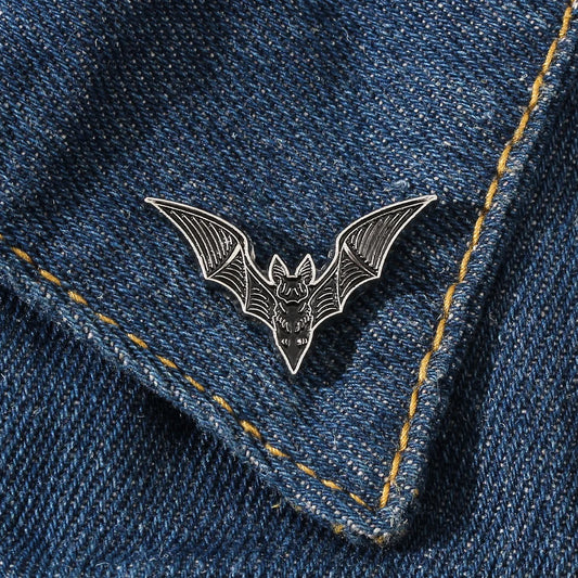 Hot Design Halloween Black Bat Metal Badge Brooch for Friend Party Gift-Wannee Accessory