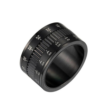 12MM Black Rotatable Camera Lens Rings Titanium Stainless Steel Rings for Trendy Men Women-Wannee Fashion Accessory