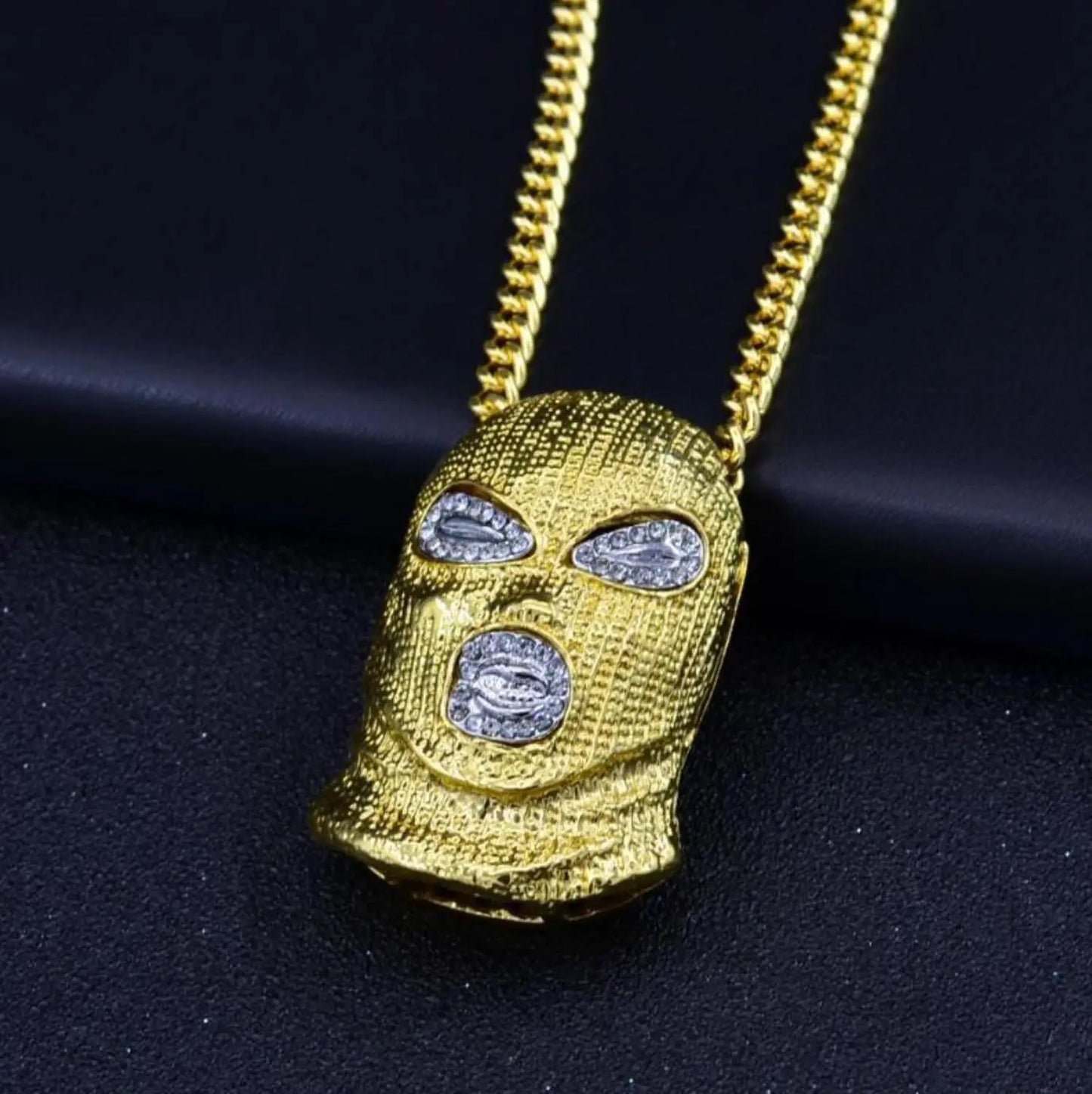 Personality Hip Hop Rhinestone Mask Pendant Necklace for Cool Men Women-Wannee Fashion Jewelry