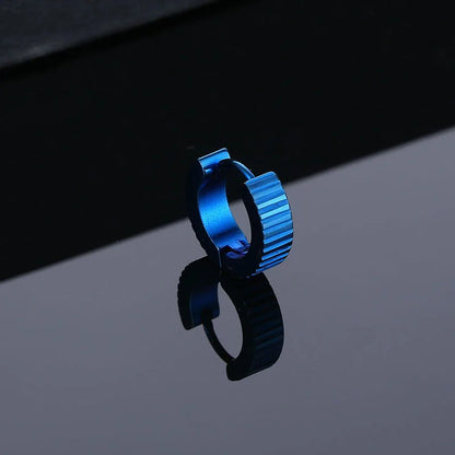 Hip Hop Punk Simple Gear Wheel Titanium Steel Earrings for Trendy Men Women-Wannee Fashion Accessory