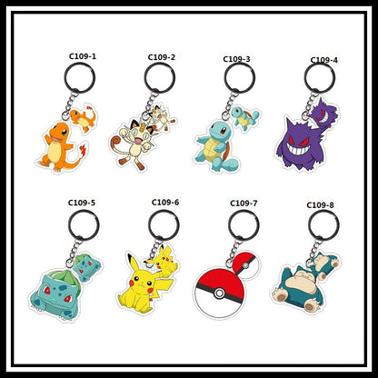 Cartoon Anime Cute Pikachu Acrylic Keychain