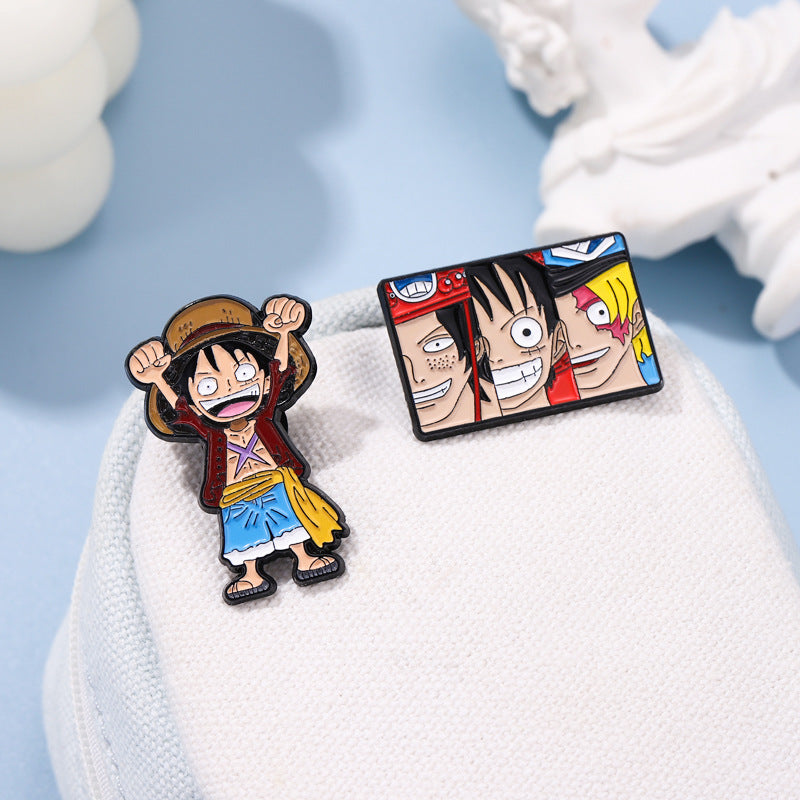 Cartoon Anime Pirate Luffy Badge Brooch