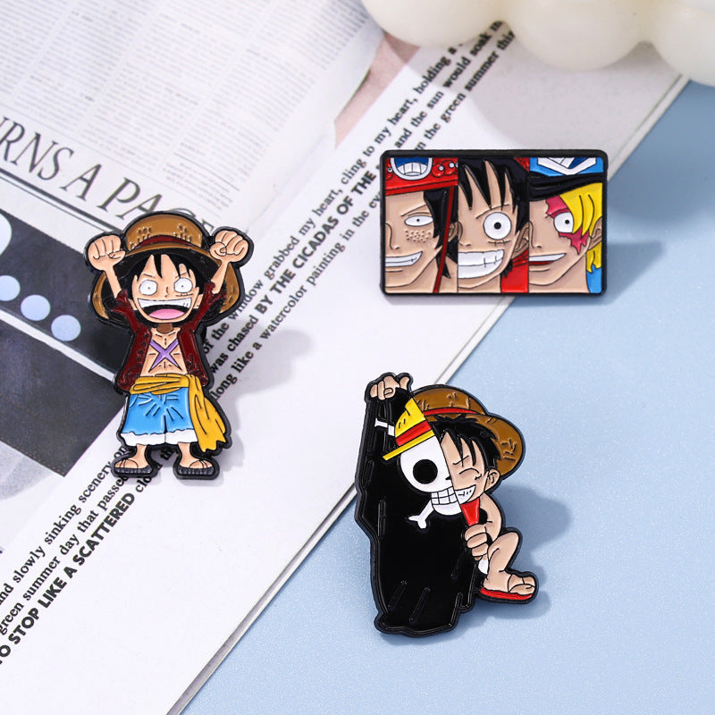 Cartoon Anime Pirate Luffy Badge Brooch