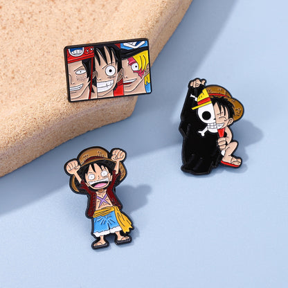 Cartoon Anime Pirate Luffy Badge Brooch